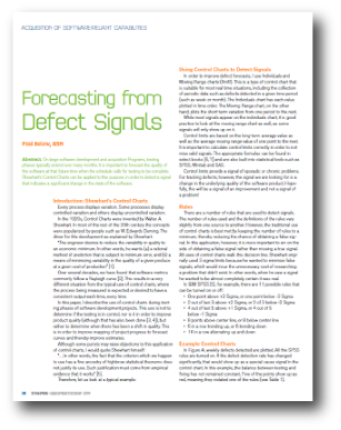 Forecasting from Defect Signals